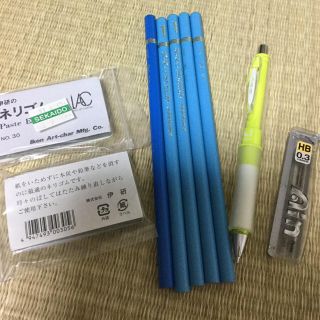 パイロット(PILOT)の《練り消しのみ》新品　青色鉛筆、ドクターグリップ0.3、芯、練り消し　セット(色鉛筆)