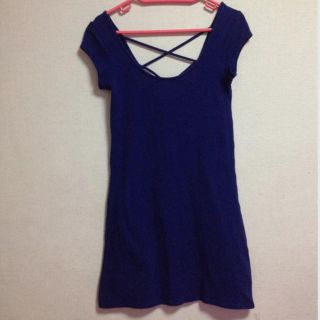 フォーエバートゥエンティーワン(FOREVER 21)のbackクロス♡ ネィビーヮンピ♡♡(ミニワンピース)