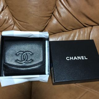 シャネル(CHANEL)のシャネル キャビアスキン  黒 財布  両面フォック(財布)