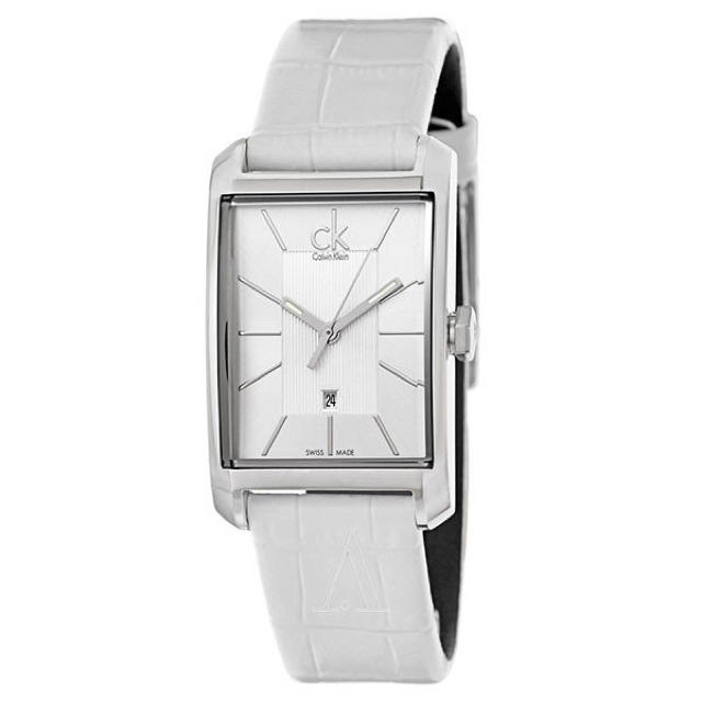 最新最全の 新品 K2M23120 レザー ホワイト レディース 腕時計 カルバンクライン 腕時計
