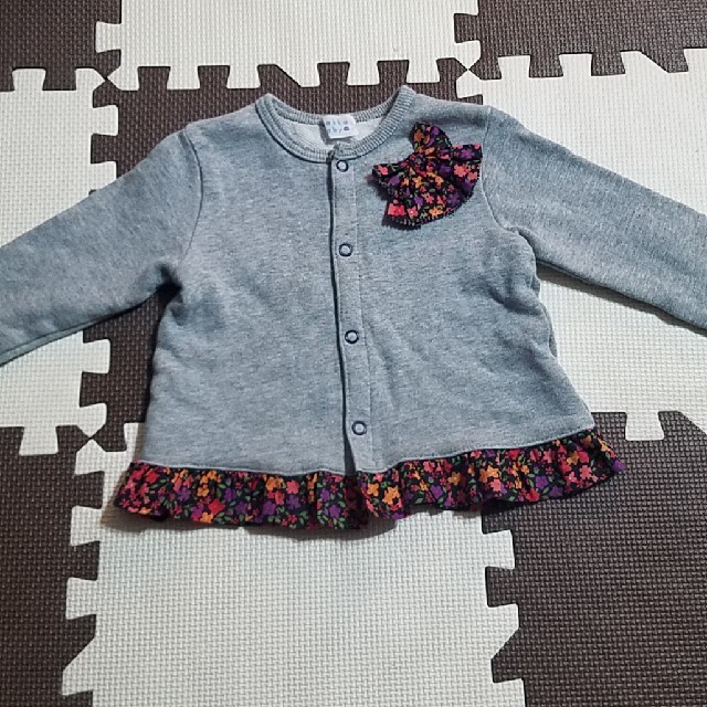 hakka baby(ハッカベビー)の花柄スウェットカーデ キッズ/ベビー/マタニティのキッズ服女の子用(90cm~)(カーディガン)の商品写真