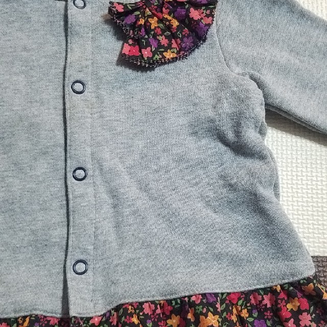 hakka baby(ハッカベビー)の花柄スウェットカーデ キッズ/ベビー/マタニティのキッズ服女の子用(90cm~)(カーディガン)の商品写真