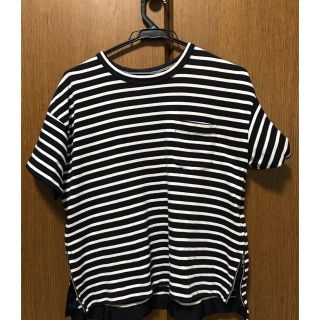 サカイ(sacai)のSacai ボーダー ジップ Tシャツ(Tシャツ(半袖/袖なし))