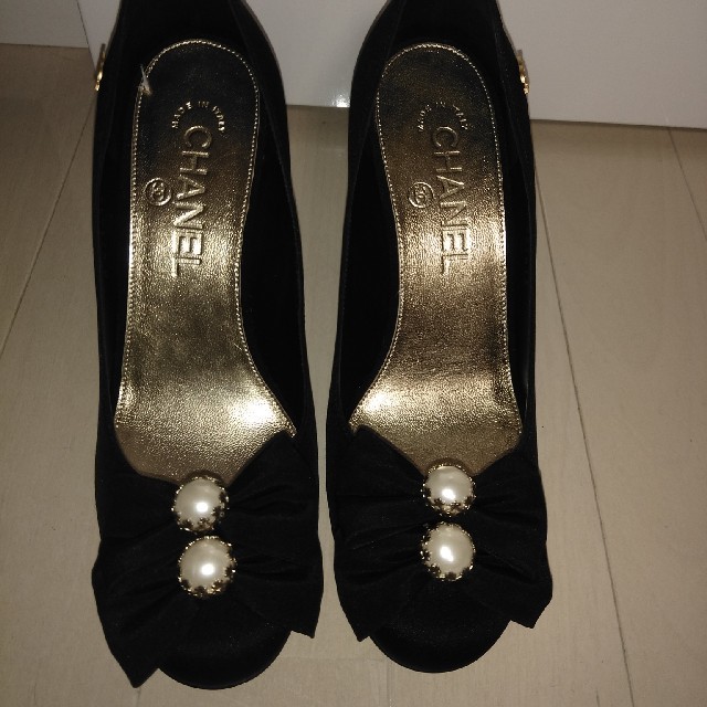 CHANEL　新品　パールリボンパンプス　35.5