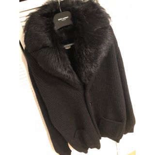 サンローラン(Saint Laurent)のレム様専用！国内5着！サンローラン ラムファー付き ニットカーディガン新品(カーディガン)