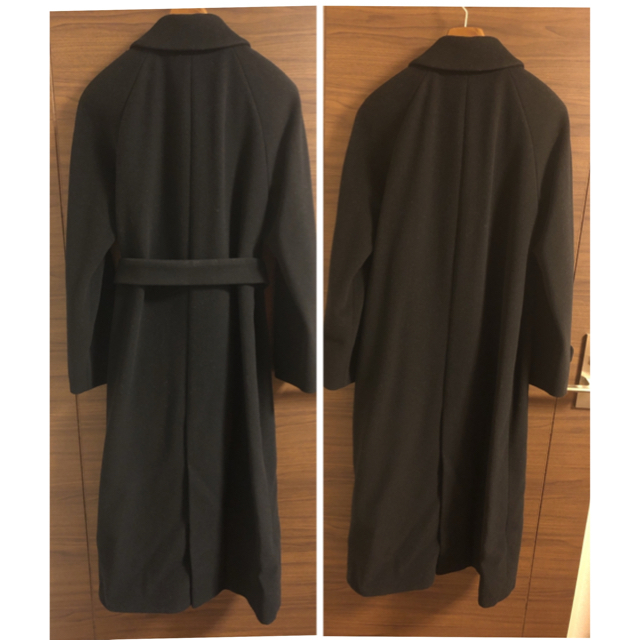 SANYO(サンヨー)のカシミヤ混 黒ロングコート レディースのジャケット/アウター(ロングコート)の商品写真