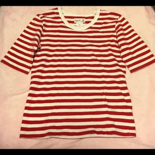 アニエスベー(agnes b.)の値下げ中！大人気♡【agnes b】アニエスベー ボーダー Tシャツ red 赤(Tシャツ(半袖/袖なし))