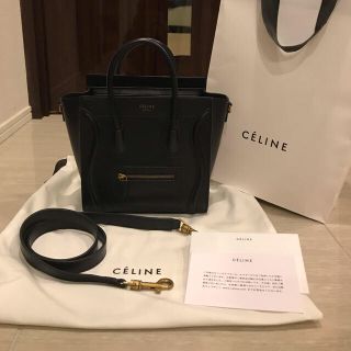 セリーヌ(celine)の美品 セリーヌ ラゲージ ナノ ブラック(ショルダーバッグ)