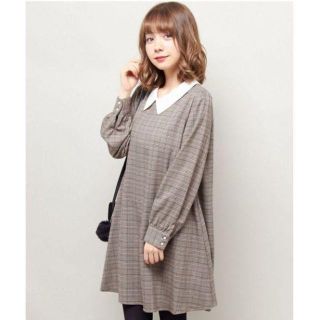 イング(INGNI)のINGNI☆新品♪配色襟付き＊グレンチェック柄Aラインフレアワンピ(ひざ丈ワンピース)