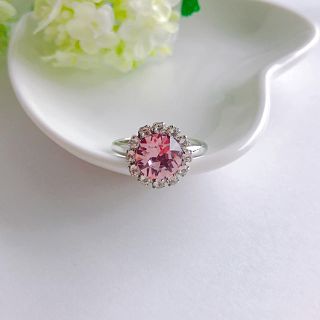 スワロフスキー(SWAROVSKI)の❤︎ swarovskiビジューのlovely ring ❤︎ アメジスト(リング)