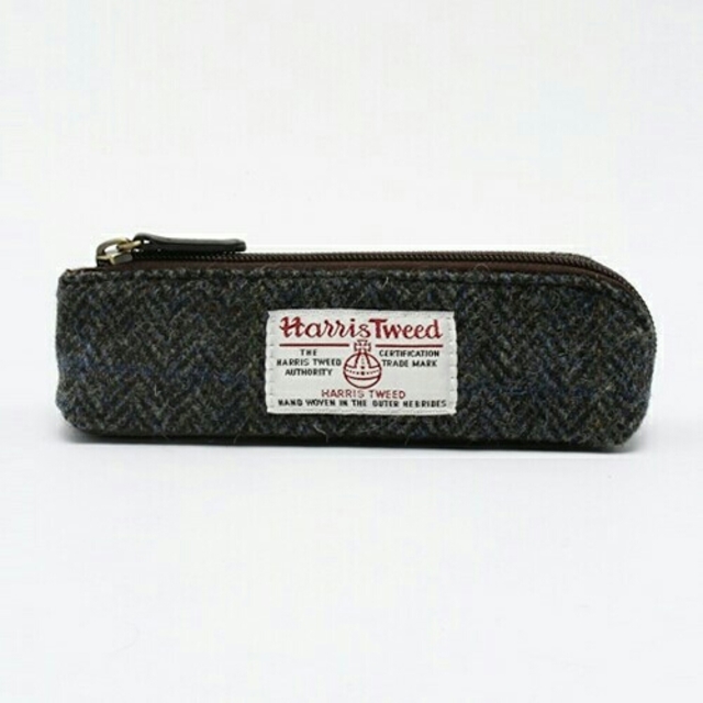 Harris Tweed(ハリスツイード)の【新品】BRITISH GREEN ハリスツイードペンケース チャコールグレー インテリア/住まい/日用品の文房具(ペンケース/筆箱)の商品写真