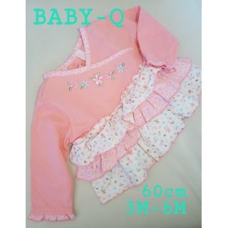 BABY Q　花刺繍フリルカットソー　60cm(3M-6M)(シャツ/カットソー)