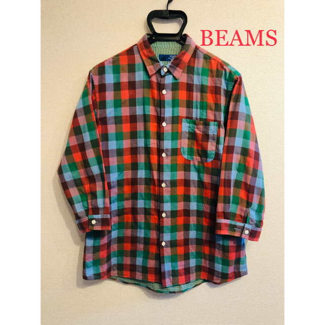 BEAMS(ビームス)の※値下げ※【ビームス】7分丈チェックシャツ メンズ M メンズのトップス(シャツ)の商品写真