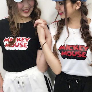 ミッキーマウス(ミッキーマウス)のMickey Mouse❤︎プリントTシャツ(Tシャツ(半袖/袖なし))