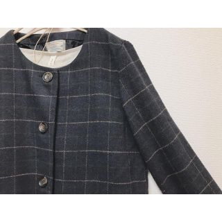 レトロガール(RETRO GIRL)の【11/24まで‼︎】ノーカラーチェックコート(ノーカラージャケット)