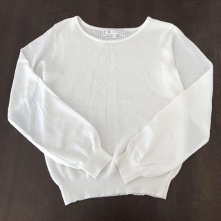 ロペピクニック(Rope' Picnic)の新品★ロペピクニック★ ニット×袖布帛トップス 白 ３８(ニット/セーター)