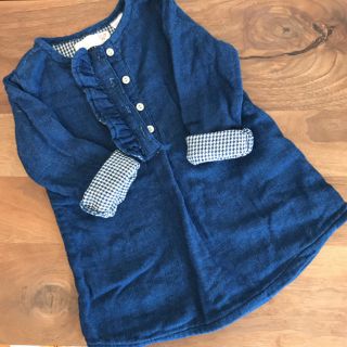 ザラキッズ(ZARA KIDS)のひあの様専用 ZARAキッズ デニムワンピース86cm(ワンピース)