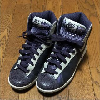 ナイキ(NIKE)のナイキ　ハイカット　スニーカー 　パープル　スパンコール(スニーカー)