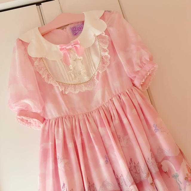 Angelic Pretty(アンジェリックプリティー)のアンプリ Milky Swan ピンク ワンピース アンジェリックプリティ レディースのワンピース(ひざ丈ワンピース)の商品写真