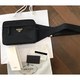 プラダ(PRADA)の【新品】プラダ ウエストバッグ 黒 ボディバッグ 2VL001 (ウエストポーチ)