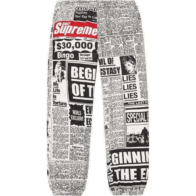 Supreme Newsprint Skate Pant White Mサイズ-
