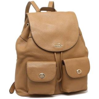 コーチ(COACH)の【値下げ】正規品 コーチ coach リュック レザー バックパック キャメル (リュック/バックパック)