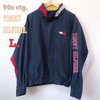 トミーヒルフィガー(TOMMY HILFIGER)のアームロゴ エリフラッグ 90s トミー ヒルフィガー セーリングジャケット L(ナイロンジャケット)