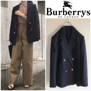 BURBERRY - ほぼデッドストック 希少 オールドバーバリー 金釦 ダブル