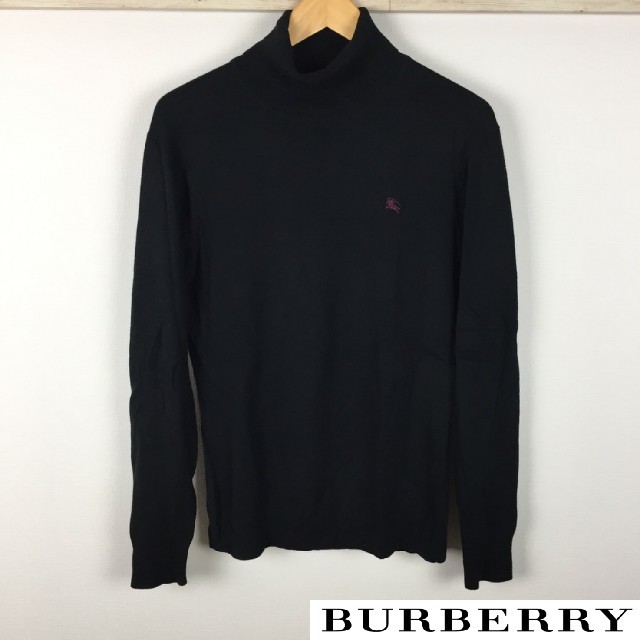 美品 BURBERRY BLACK LABEL 長袖タートルネックニット www