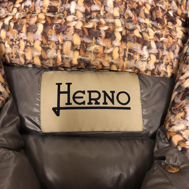 HERNO(ヘルノ)のヘルノ  新品七分袖プリントダウンジャケット40モンクレールタトラスカナダグース レディースのジャケット/アウター(ダウンジャケット)の商品写真