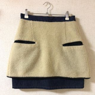 トーガ(TOGA)のTOGA PULLA ボアデニムスカート(ミニスカート)