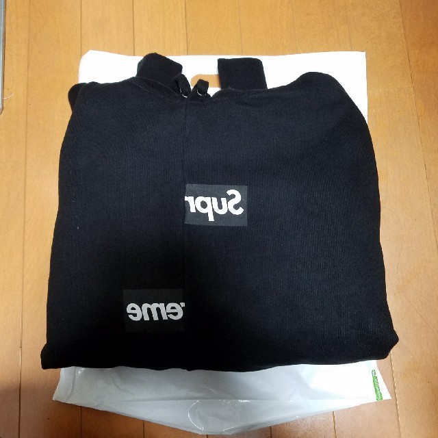 XL 新品 正規品 supreme cdg パーカー 黒