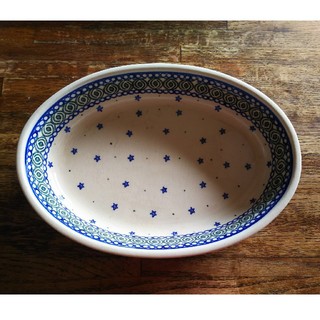ポーリッシュポタリー ポーランド陶器 大グラタン皿(食器)