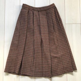 ショコラフィネローブ(chocol raffine robe)の千鳥格子柄 プリーツスカート(ひざ丈スカート)