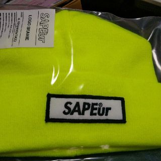 SAPEur LOGO□BEANIE□YELLOW　アメトーーク　帽子(ニット帽/ビーニー)