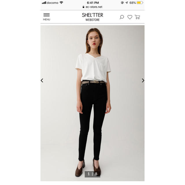 新品タグ付き:Moussy HW Rebirth Black Skinny 27