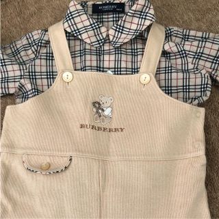 バーバリー(BURBERRY)の水通しのみ バーバリー サロペット  ロンパース 90(パンツ/スパッツ)