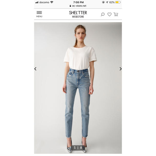 ラスト1点！新品タグ付き: Moussy MVS Skinny L/BLU 27