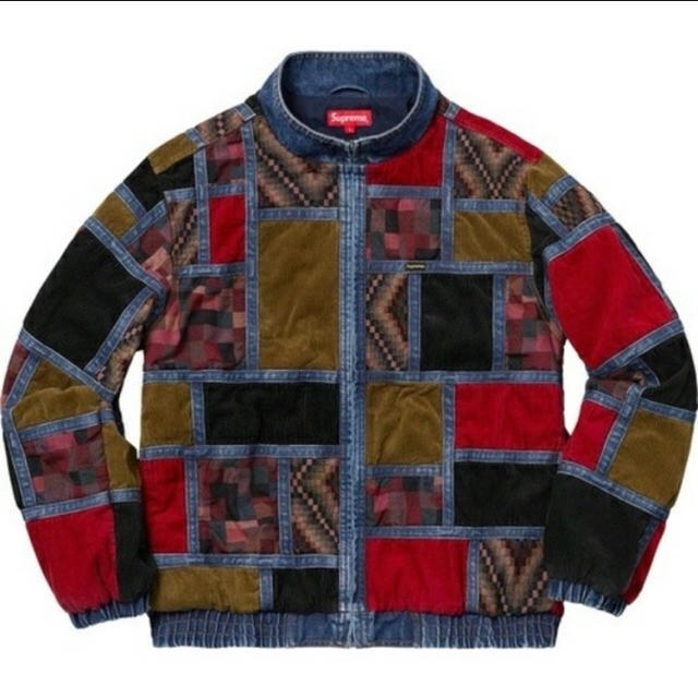 メンズsupreme corduroy patchwork denim jaket
