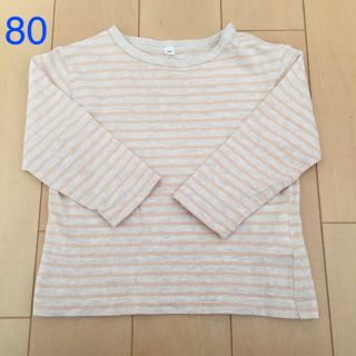 ムジルシリョウヒン(MUJI (無印良品))の80サイズ  無印良品 長袖Tシャツ ボーダー柄(シャツ/カットソー)