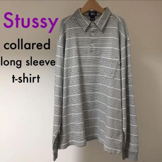 ステューシー(STUSSY)のStussy 長袖 ボーダー ポケット付き ポロシャツ(Tシャツ/カットソー(七分/長袖))