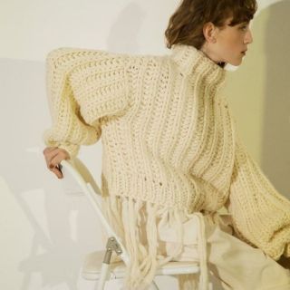 ビューティアンドユースユナイテッドアローズ(BEAUTY&YOUTH UNITED ARROWS)の新品タグ付　leinwande　egg  knit  パープル(ニット/セーター)