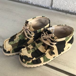 アベイシングエイプ(A BATHING APE)のA BATHING APE  Manhunt Boots イエローカモ 靴(ブーツ)