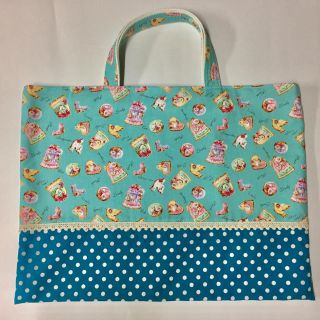 【価格変更】カワイイ 小鳥 がいっぱい♡ レッスンバッグ(ブルー)(バッグ/レッスンバッグ)