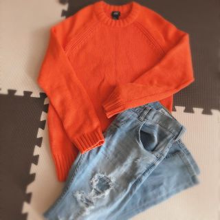 エイチアンドエム(H&M)の最終SALE!!H&M オレンジ ニット(ニット/セーター)