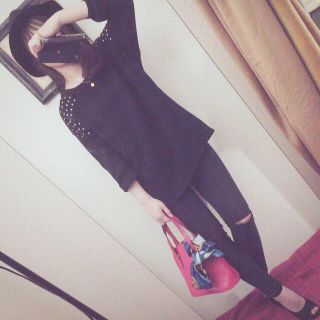 トップショップ(TOPSHOP)のスタッズ付きゆるニット(ニット/セーター)