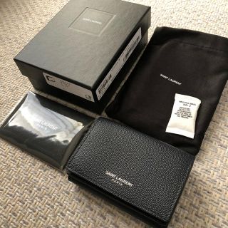 サンローラン(Saint Laurent)の新品！SAINT LAURENT 三つ折り財布 ウォレット ネイビー(財布)