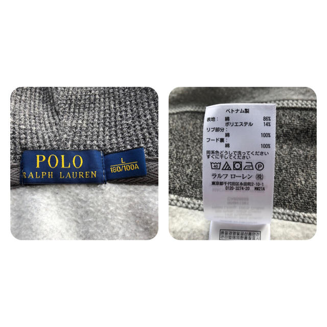 Ralph Lauren(ラルフローレン)のラルフローレン ◆ 裏起毛 グレー フード パーカー オーバーサイズ メンズのトップス(パーカー)の商品写真