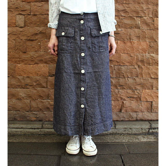 リゼッタ/Lisette 前ボタンリネンデニムスカート www.krzysztofbialy.com
