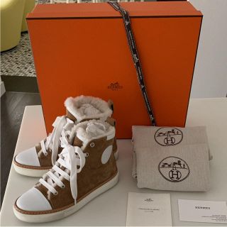 エルメス(Hermes)の1回のみ着用 正規品 エルメス ムートンスニーカー jimmy(スニーカー)